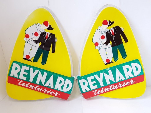 Insegna in plastica stampata degli anni '50 - Reynard Dyer - Vintage anni '50