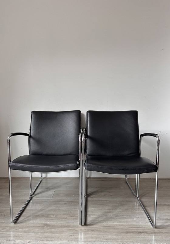 Image 1 of 4 chaises de salle à manger Leolux Talos.