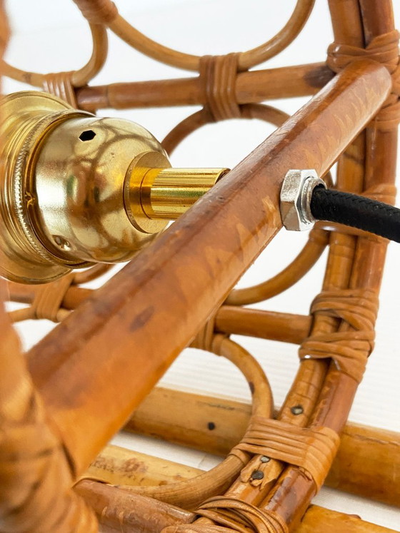 Mid-Century Rotan Wandlampen — Louis Sognot Stijl – Rattan (photo 17 of 22)