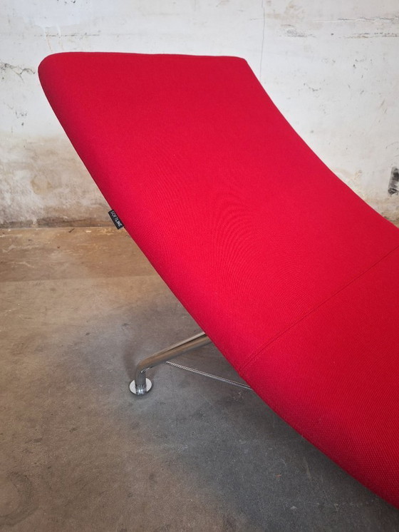 Image 1 of Chaise Longue Softline Sense in tessuto rosso