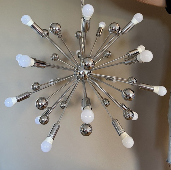 Lampadario Sputnik Vintage Space Age Anni Settanta – Metal, Chrome (photo 4 of 6)