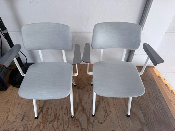 6 Galvanitas stoelen – Eetkamerstoelen, Metaal, Textiel (photo 2 of 5)