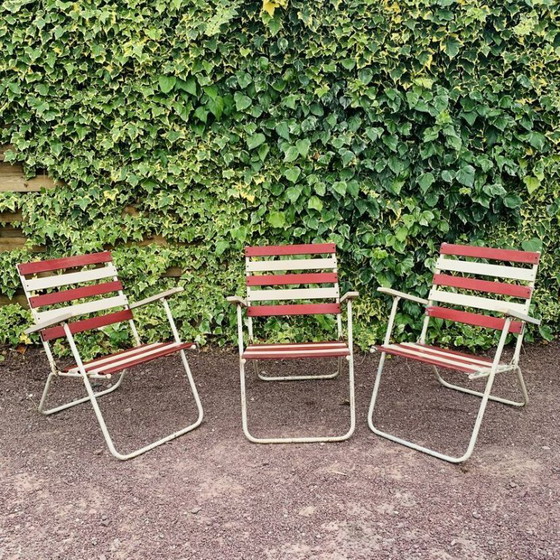 Image 1 of Set of 3 folding garden armchairs