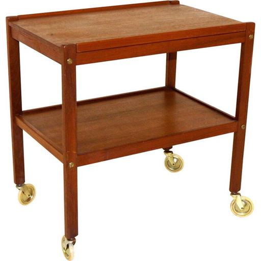 Buffet vintage en teck sur roulettes, Suède 1960