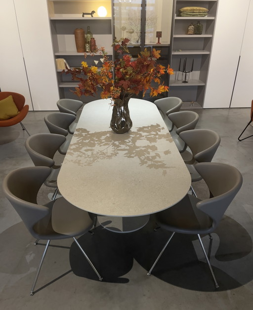 Metaform Orfis plat ovalen keramieken tafel 280x100x75cm