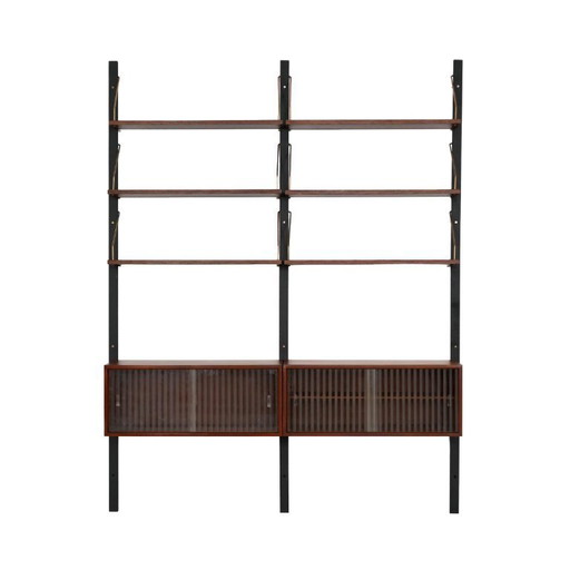 Teakhouten wandrek, Deens design, jaren 60, gemaakt in Denemarken.