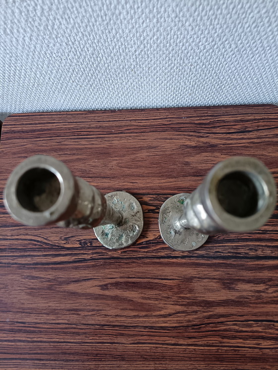 Image 1 of Vintage brutalistische kandelaar uit de jaren 70