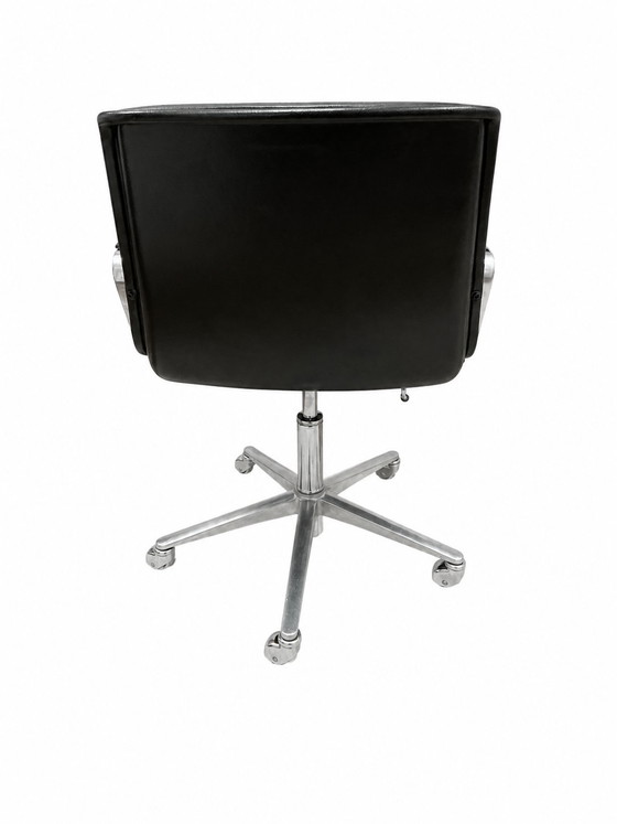 Wilkhahn Delta 2000 bureaustoel – leer & aluminium – designklassieker – Wilkhan, Draaistoelen, Leather (photo 3 of 10)