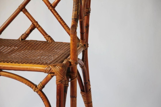 Essgruppe aus Bambus im Chippendale-Stil, Italien, ca. 1970er Jahre – Esszimmergarnitur, Bamboo (photo 5 of 19)