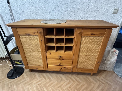 Design classic: Rainer Daumiller dining set (solid pine) + matching sideboard (table + 4 chairs + sideboard).