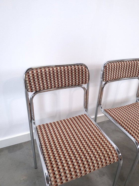 Set Space Age 3x Sedie da pranzo Bauhaus con struttura tubolare cromata – Chrome (photo 5 of 15)