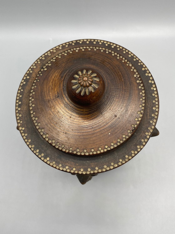 Turned Wood and Brass Tobacco Jar – 1950s-1960s – Decorative Objects, Mid Century Modern (photo 3 of 7)