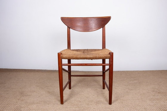 Image 1 of 6 sedie danesi in teak e alghe, modello 316 di Peter Hvidt e Orla Molgaard-Nielsen per Soborg Mobelfabrik.