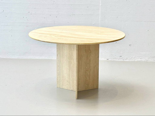 Table de salle à manger en travertin d'Italie, années 1970