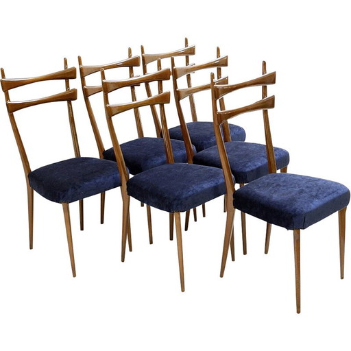 Set of 6 mid century Italian dining chairs