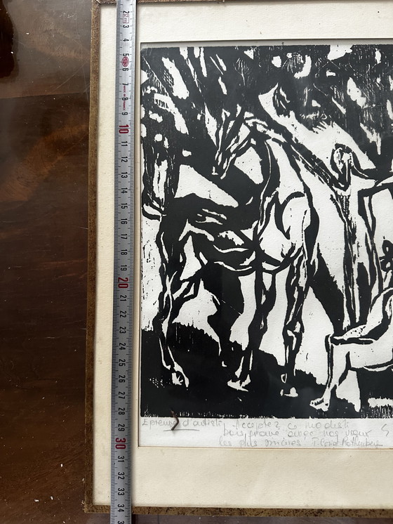 Image 1 of Suzan ROTHENBERG (1945-2020), Figuren zu Pferd - Holzschnitt - Künstlerexemplar