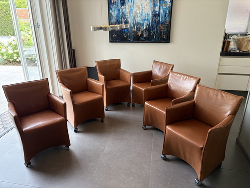 6x Design On Stock leather dining chairs