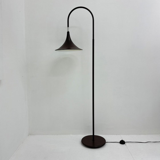 Image 1 of Hala Zeist Trompeten-Stehlampe in Braun, minimalistisch, niederländisches Design der 1970er Jahre