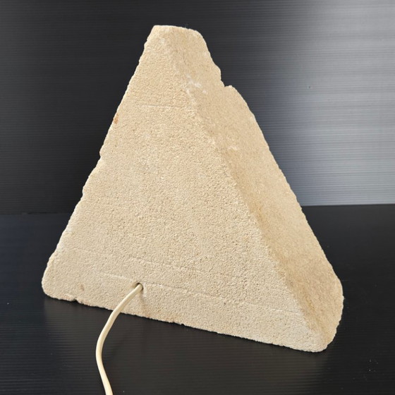 Image 1 of Vintage 1970s Stone Pyramid Table Lamp