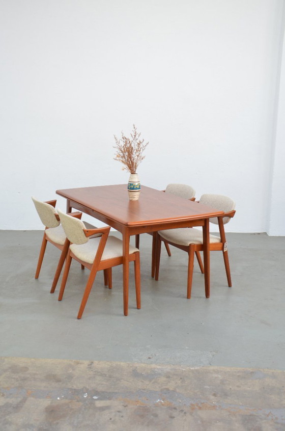 Image 1 of Eettafel van Svend Åge Madsen, Deense teakhouten keukentafel, mid-century, uitschuifbaar, jaren 60