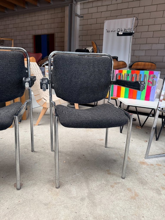Image 1 of Vintage Schöder & Henzelmann tubular frame stackable chairs (more in stock)