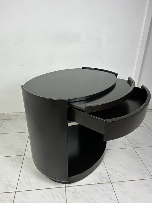 McGuire San Francisco side table, black lacquered solid wood