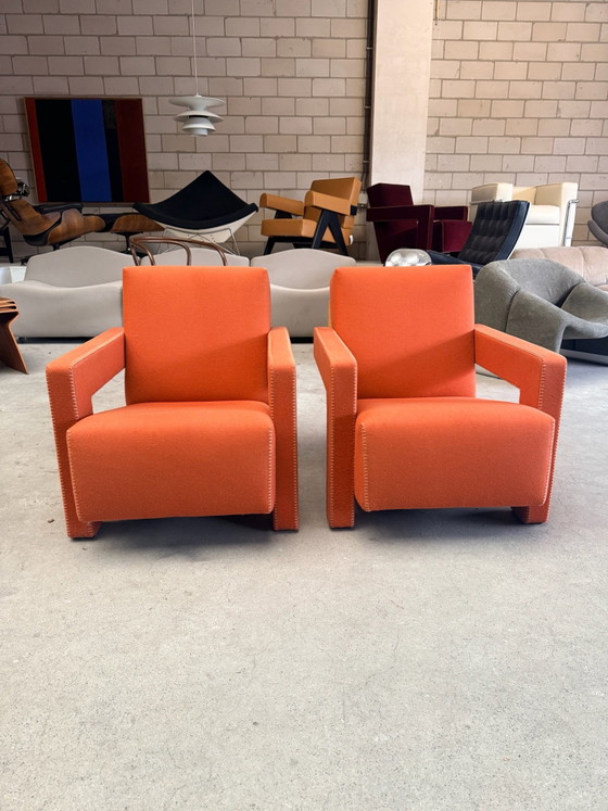 Fauteuil Cassina Utrecht, Gerrit Rietveld (stock: 2), Textile, Bois, Orange (photo 12 sur 15)