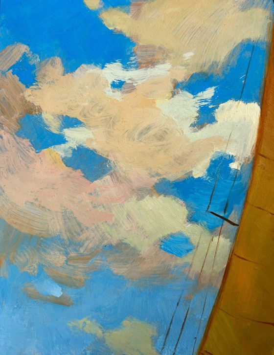 Image 1 of Original Oil Painting Summer Sea Landscape Towards the wind