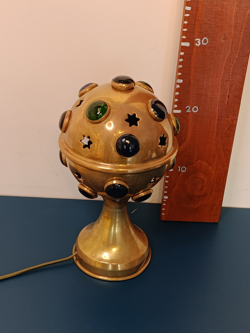 Mid-Century 60s Orbit Sputnik Lamp Brass and Glass