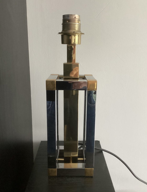 Image 1 of Lampada vintage pesante in stile Willy Rizzo, ottone cromato