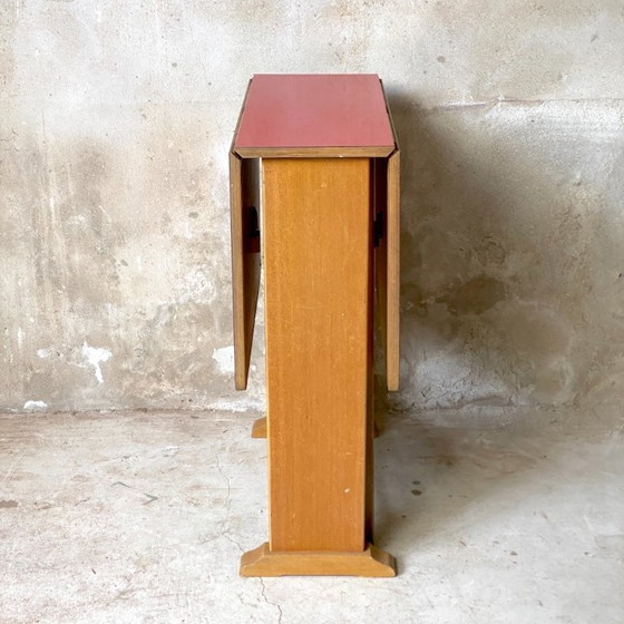 Image 1 of Vintage 1980s red Formica folding table