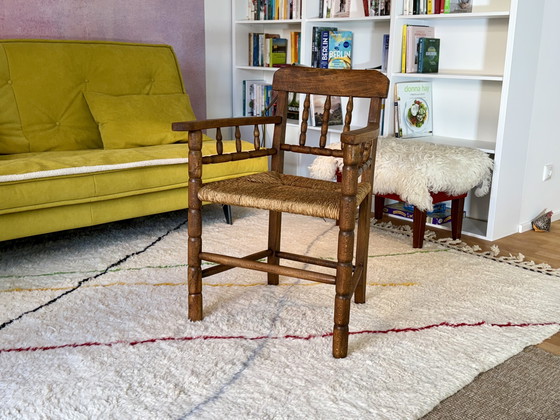 Image 1 of 1920s Antique Armchair Rustic Chair Vintage Chair Wicker Chair