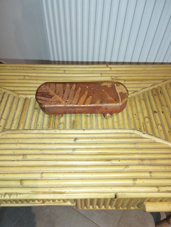 Image 1 of Vintage stenen doos met handgegraveerde decoratie