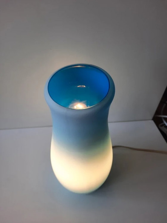 IKEA Mylonit vintage Table lamp, blue hand-blown glass (photo 4 of 6)
