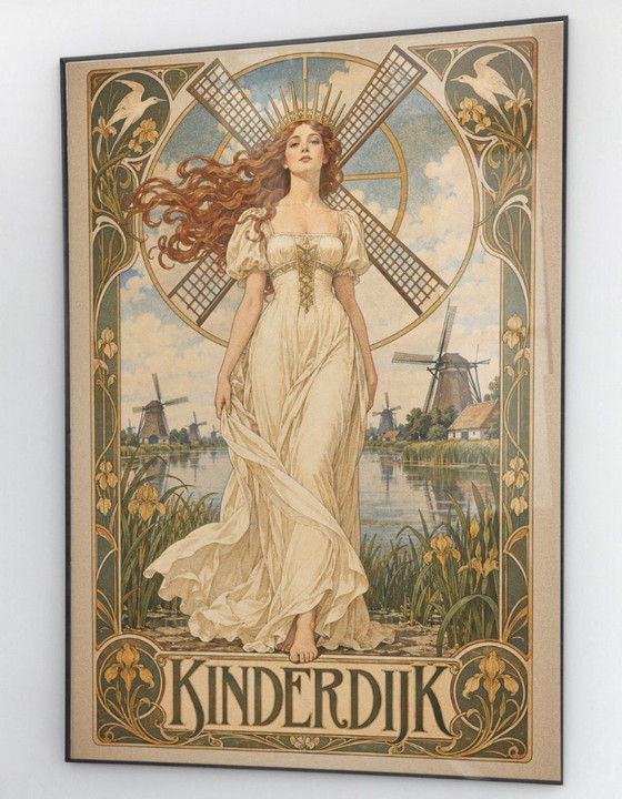 KINDERDIJK | Art Nouveau Jugendstil Poster Affiche I – Decorazioni murali, Carta (photo 3 of 5)