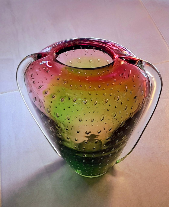 Image 1 of Strawberry Vase in Murano Bubbled Glass, 1960