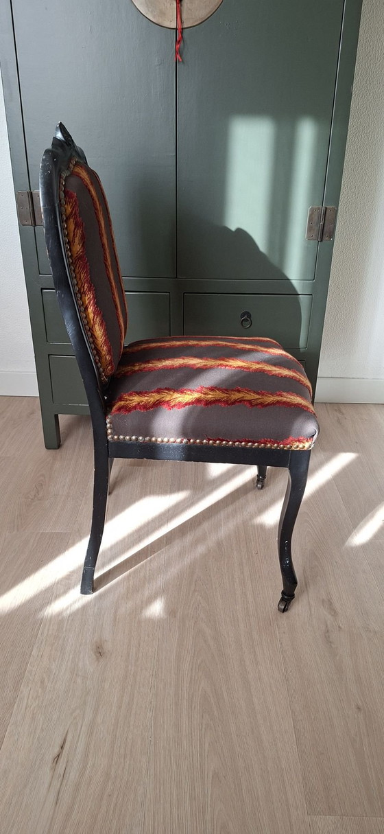 2 sedie classiche in legno piene di carattere, Sedie da pranzo, Tessile, Multicolore (foto 4 di 5)