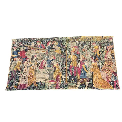 Vintage Wandbehang im Gobelin-Stil Les Vendanges, 1960er/70er Jahre