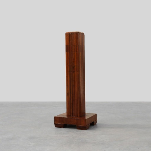 Guéridon ou table d'appoint Art déco en chêne et marbre rouge, France années 1920
