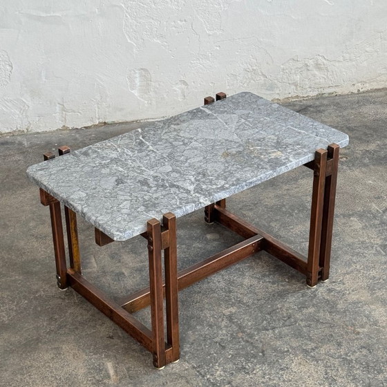 Image 1 of Mid-Century Modern Brass & Marble Coffee Table, 1960