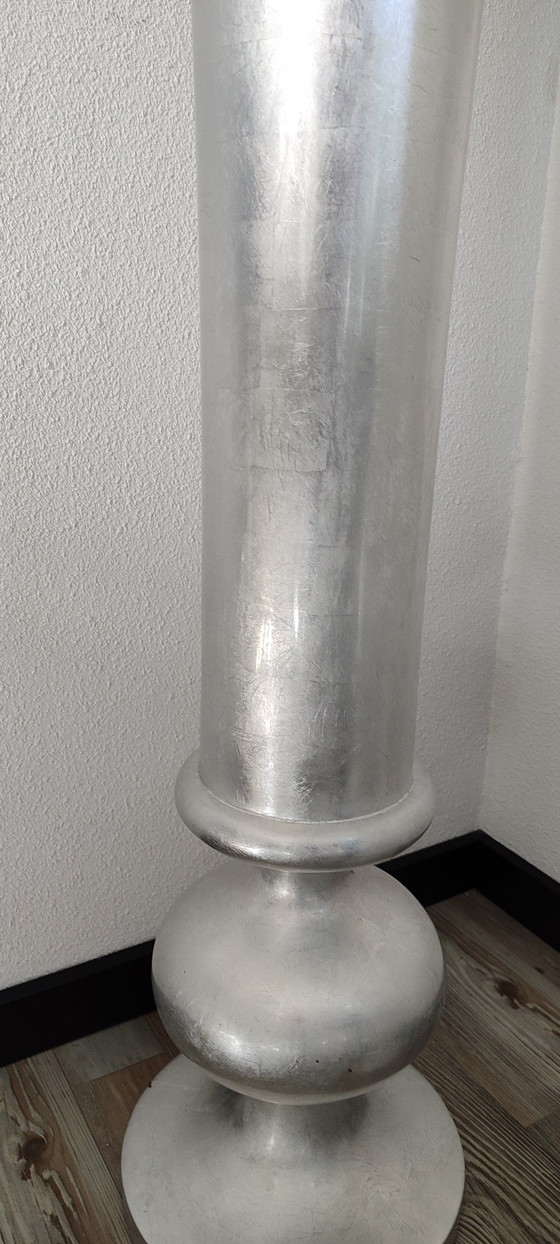 Image 1 of Floor vase leaf silver