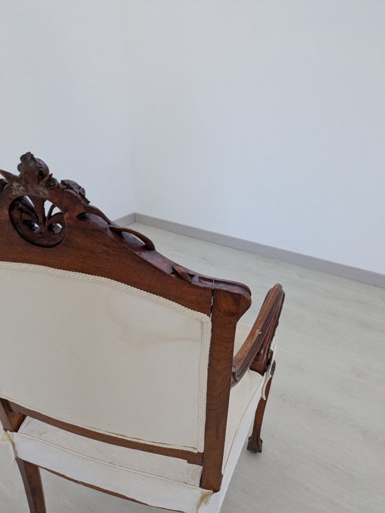 Image 1 of Art Nouveau - Sessel (2) - Holz, Stoff