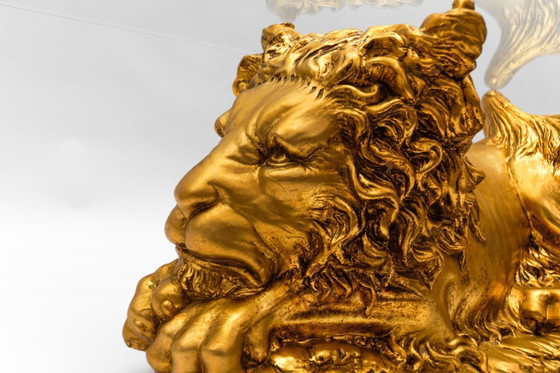 Image 1 of Vintage Italian Ceramic Handcrafted Lion Coffee Table, 1960s