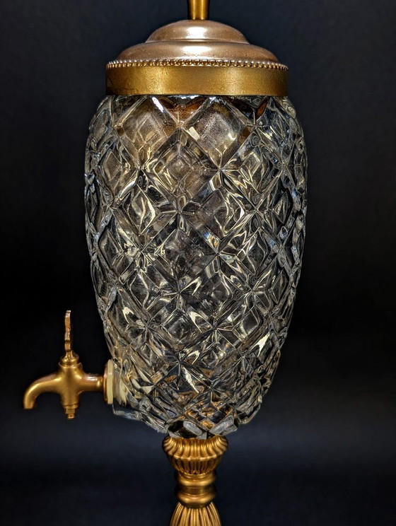 Vintage Absinthe Fountain, Cut Glass & Gold Metal, Belle Époque Style – Table accessories (photo 5 of 10)