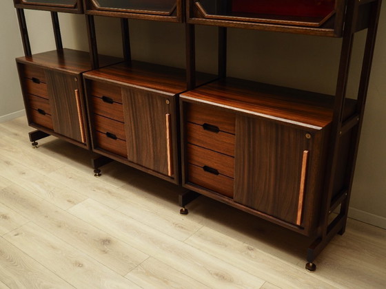 Image 1 of Estantería modular de palisandro, diseño italiano, años 60, producción: Italia