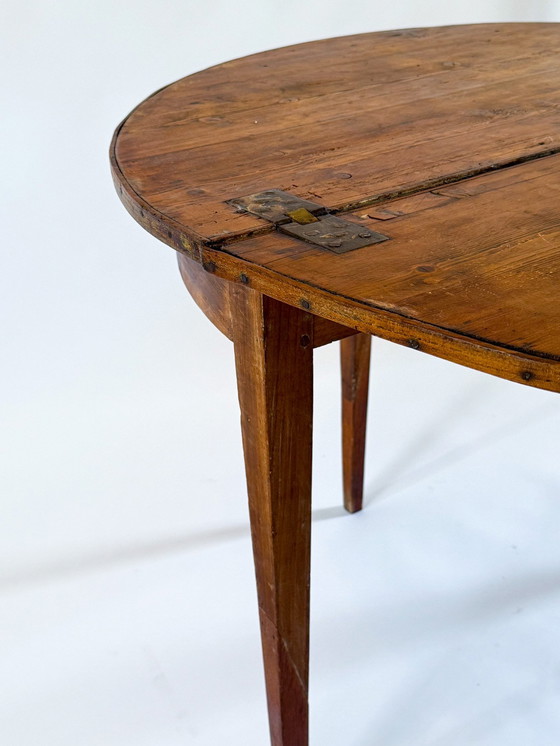 Image 1 of Table demi-lune en pin du XIXe siècle