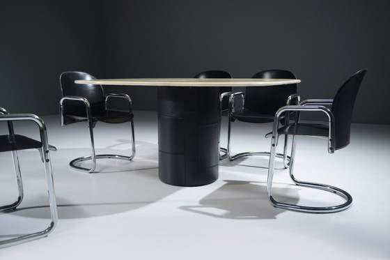 Image 1 of Rare table Tobio et chaises Dialogo Dessau par Afra E Tobia Scarpa pour B&B Italia