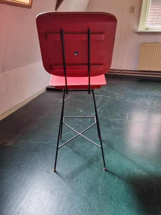 Chaise haute design vintage 1950 Coen De Vries – barkrukken, Metal, Wood (photo 2 of 5)