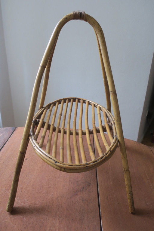 Porte-revues Mid Century en bambou, fabriqué à la main, années 1960