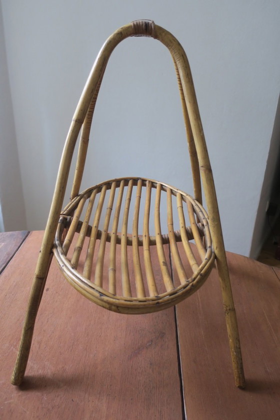 Image 1 of Hand-Crafted Mid Century Magazine Rack in Bamboo, 1960s